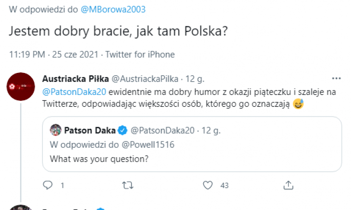 Patson Daka odpisuje polskim kibicom PO POLSKU :D